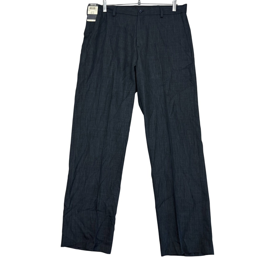 Kenneth Cole Reaction Mens Navy‎ Chevron Stripe Dress Pants 34x32 KD50164